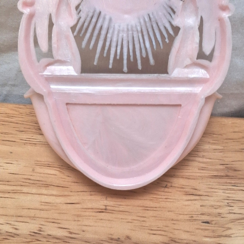 Unbranded Made in Italy Holy Water Font Pink Sacred Heart Jesus Angel Plastic - Picture 16 of 16